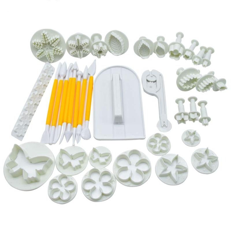46 Pcs Cake Decorating Equipment Fondant Icing Cutters Tools Plunger Moulds  Kit