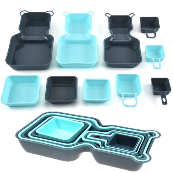 Plastic Stackable Plate Set - 10 pcs