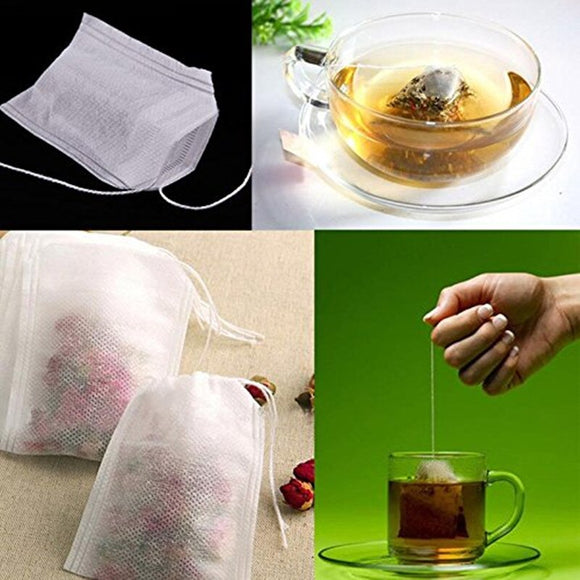 Disposable Drawstring Teabags (100 Pieces)