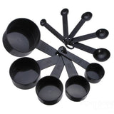 10Pcs/Set Black Color Measuring Cups And Measuring Spoon Scoop Silicone Handle Kitchen Measuring Tool|Measuring Spoons|