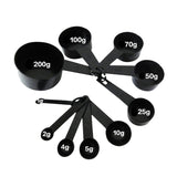 10Pcs/Set Black Color Measuring Cups And Measuring Spoon Scoop Silicone Handle Kitchen Measuring Tool|Measuring Spoons|
