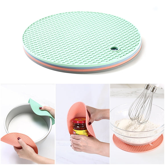 1PCS Round Heat Resistant Silicone Table Mat Drink Cup Coaster Slip Insulation Pad Placemat Kitchen Accessories|Mats & Pads|