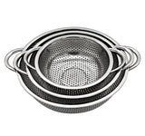 Colander Strainer, 3 pc Stainless Steel Set