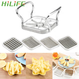 5pcs/set Vegetable & Fruits Cutter Slicer Stainless Steel for Apple Pear Potato Chips Multi Functional Kitchen Utensils Tools| |