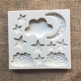 DIY 3D Cake Decorating Mold Stars Moon Cloud Mould for Fondant Silicone Sugar Craft Cake Decorating Fondant Mold|Cake Molds|