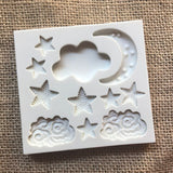 DIY 3D Cake Decorating Mold Stars Moon Cloud Mould for Fondant Silicone Sugar Craft Cake Decorating Fondant Mold|Cake Molds|