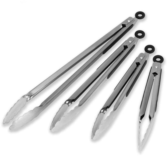 Cooking Tongs - 4 pc Stainless Steel