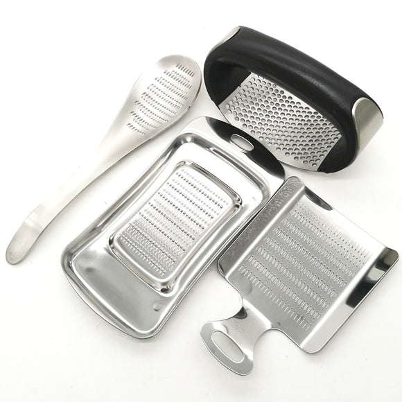 Hand Held Graters and Garlic Peeler - Stainless Steel, Silicone