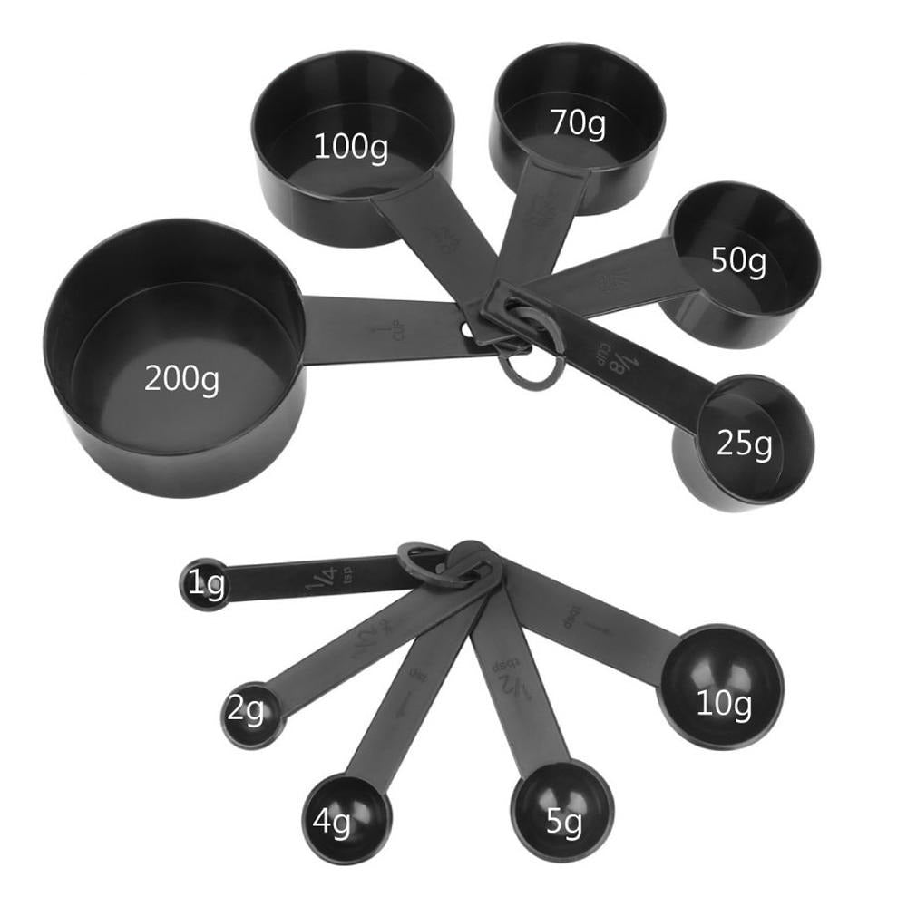 10pcs Black Measuring Spoons Set