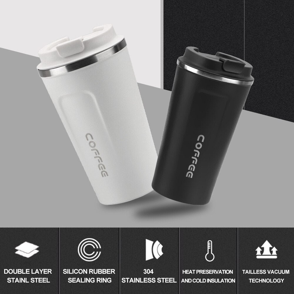 Travel Thermo Cup Double Stainless Steel Coffee Mug Car Thermos Mug Leak  Proof