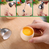 HILIFE Boiled Egg Topper Shell Top Cutter Raw Egg Cracker Separator Egg Knocker Opener Stainless Steel Egg Tools Kitchen Gadgets|Egg Dividers|