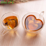 Heart Shaped Double Wall Glass Mug