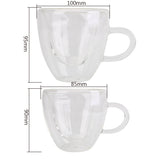 Heart Shaped Double Wall Glass Mug