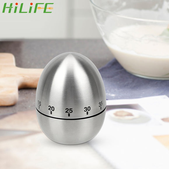 HILIFE Stainless Steel Egg Kitchen Timer Mechanical Alarm Time Creative Home Clock Counting 60 Minutes Cooking Tools|Kitchen Timers|