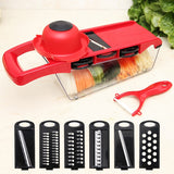 Vegetable Mandoline With Steel Blade - 6 in 1