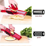 Vegetable Mandoline With Steel Blade - 6 in 1