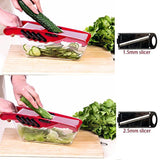 Vegetable Mandoline With Steel Blade - 6 in 1