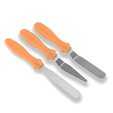 3 piece Angled Spatula - Stainless Steel with Plastic handles