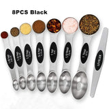 Dual Sided Magnetic Measuring Spoons - Stainless Steel